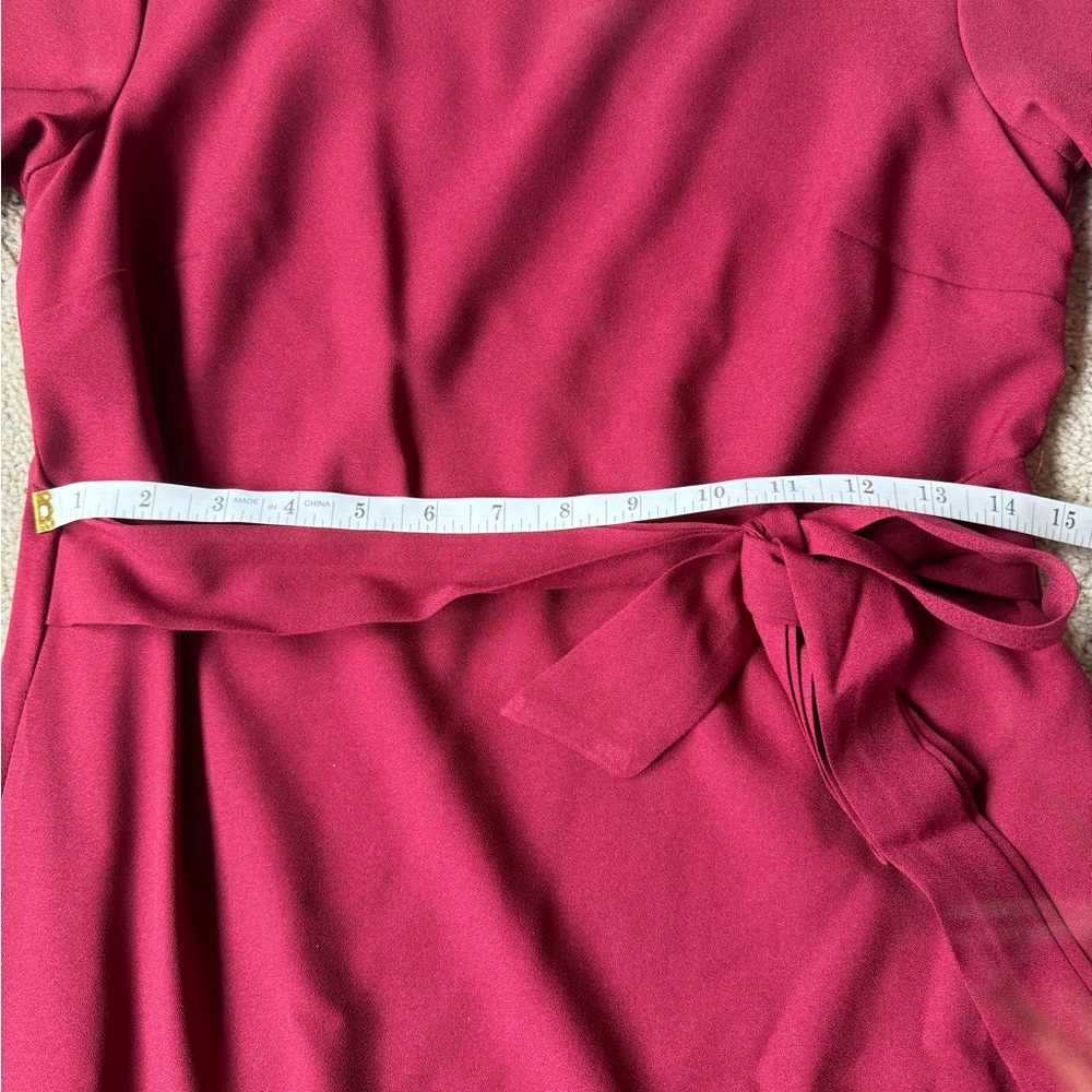 Maroon 3/4 Sleeve Dress - Picture 6 of 7